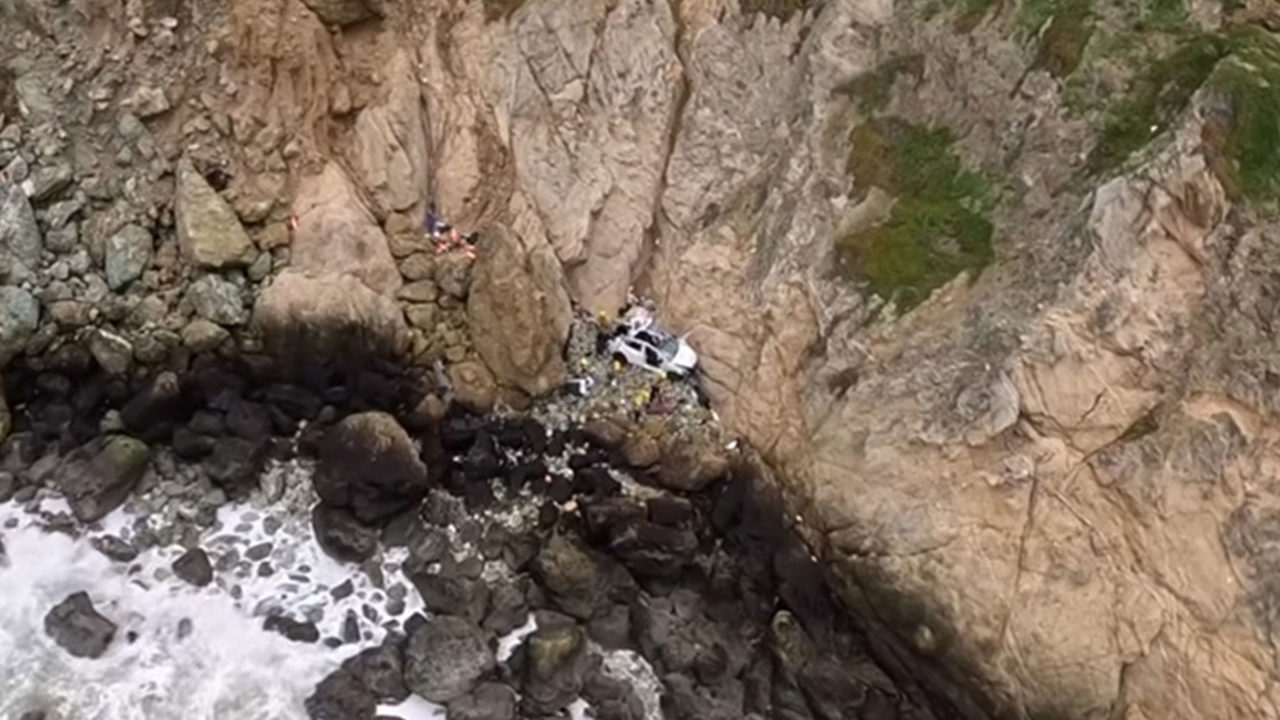 4 People, Including 2 Children Injured After Tesla plunges off California cliff