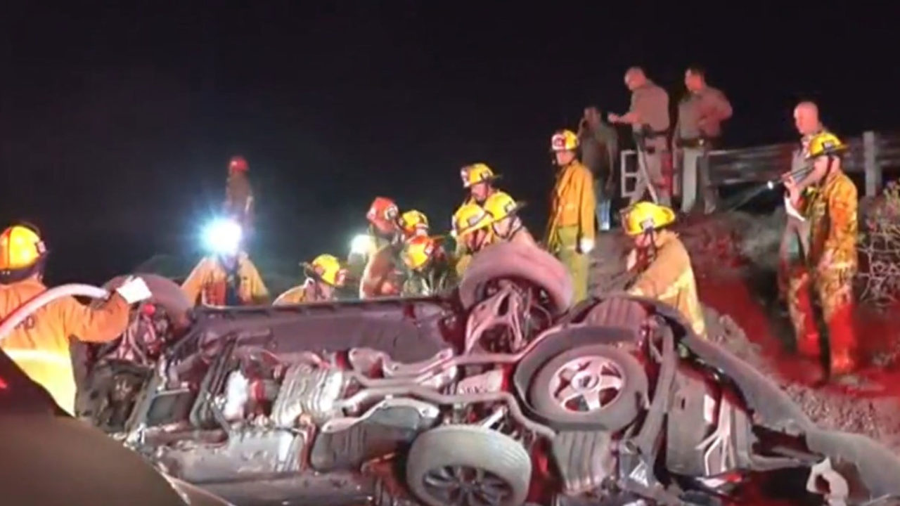 Woman killed and two seriously injured in 101 Freeway crash in Woodland Hills