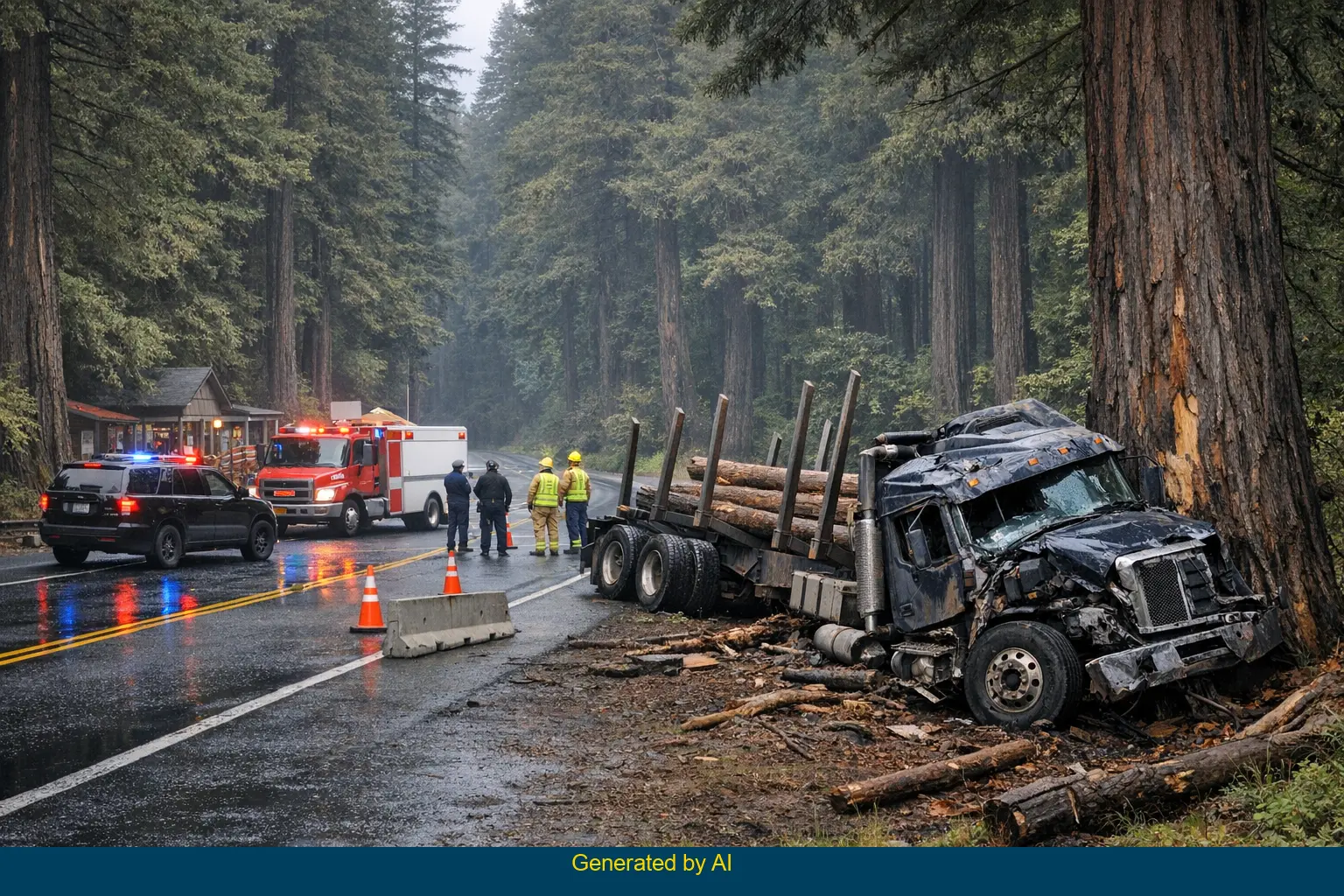 Driver Killed After Logging Truck Crashes Into Tree Near Navarro Store ...