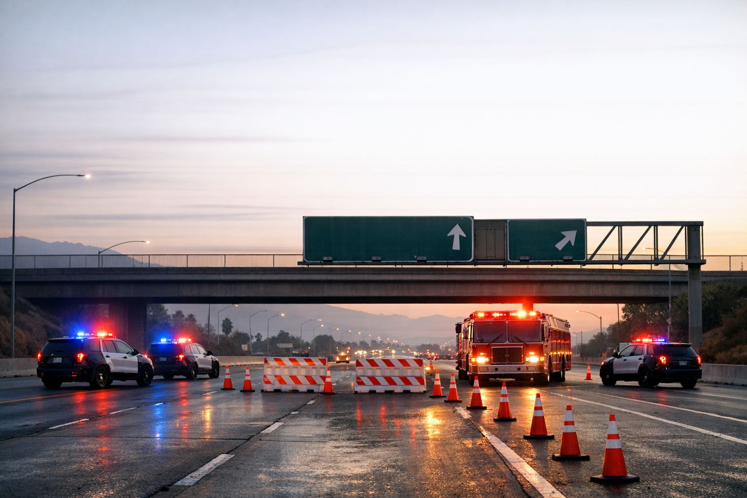 AI-generated illustration of a San Bernardino car accident scene