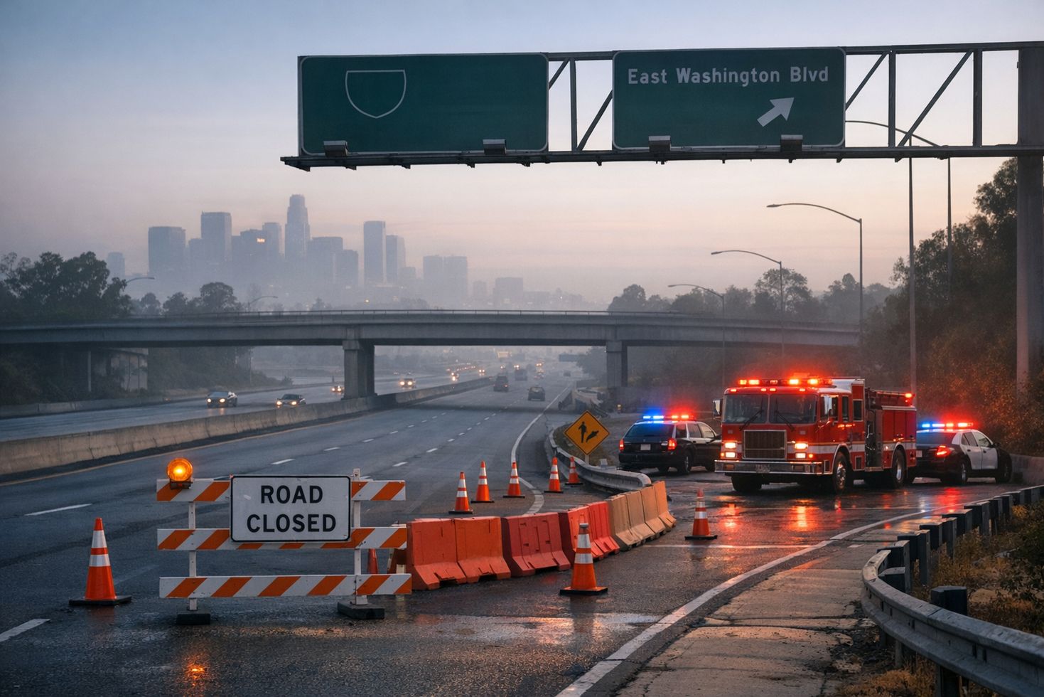 AI-generated illustration of a Los Angeles car accident scene