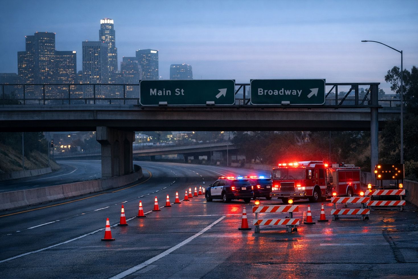 AI-generated illustration of a Los Angeles car accident scene