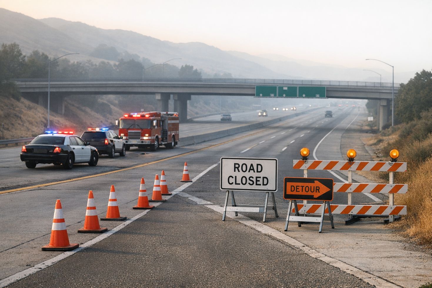 AI-generated illustration of a Santa Clarita car accident scene